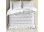 Abakuhaus Set Copripiumino Astratto Per Letti Singoli, Cerchi E Linee Whirlpool, Antiacaro, Adatto A Chi Soffre Di Allergie, Con Federa, 200 Cm X 200 Cm - 80 X 80 Cm, Pale Taupe Bianco