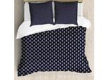 Abakuhaus Set Copripiumino Per Letto Singolo, Motivo Tulipani, Antiacaro, Adatto A Chi Soffre Di Allergie, Con Federa, 200 Cm X 200 Cm - 80 X 80 Cm, Viola Scuro, Blu, Bianco