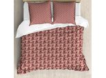 Abakuhaus Set Copripiumino Per Letti Singoli, Motivi Nostalgici Ricci, Antiacaro, Adatto A Chi Soffre Di Allergie, Con Federa, 155 Cm X 220 Cm - 80 X 80 Cm, Pale Sepia Maroon
