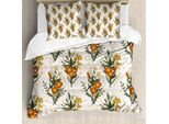Abakuhaus Set Copripiumino Hawaii Per Letti Singoli, Vintage California Poppy, Antiacaro, Adatto A Chi Soffre Di Allergie, Con Federa, 200 Cm X 200 Cm - 80 X 80 Cm, Burnt Orange Champagne