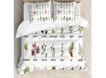 Set Copripiumino Abakuhaus Per Letti Singoli, Trattamento Naturale, Infografica, Antiacaro, Adatto A Chi Soffre Di Allergie, Con Federa, 155 Cm X 220 Cm - 80 X 80 Cm, Multicolore