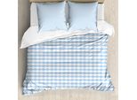 Abakuhaus Set Copripiumino Orientale Per Letti Singoli, Motivo Pastello, Antiacaro, Adatto A Chi Soffre Di Allergie, Con Federa, 155 Cm X 220 Cm - 80 X 80 Cm, Azzurro Pallido E Bianco
