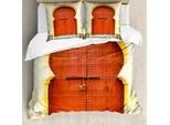 Abakuhaus Set Copripiumino Per Letto Singolo, Porta Marocchina Storica, Antiacaro, Adatto A Chi Soffre Di Allergie, Con Federa, 200 Cm X 200 Cm - 80 X 80 Cm, Giallo Pallido Arancione Bruciato