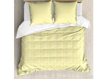 Abakuhaus Set Copripiumino Geometrico Per Letti Singoli, Motivi Circolari Pastello, Antiacaro, Adatto A Chi Soffre Di Allergie, Con Federa, 155 Cm X 220 Cm - 80 X 80 Cm, Giallo Pallido E Bianco