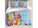 Abakuhaus Set Copripiumino Coniglietto Pasquale Per Letti Singoli, Biscotti Natalizi, Antiacaro, Adatto A Chi Soffre Di Allergie, Con Federa, 155 Cm X 220 Cm - 80 X 80 Cm, Multicolore