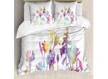 Abakuhaus Set Copripiumino Per Letti Singoli, Colorato Con Motivi Floreali Sfumati, Antiacaro E Anallergico, Con Federa, 200 Cm X 200 Cm - 80 X 80 Cm, Multicolore