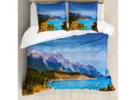 Abakuhaus Set Copripiumino Per Letto Singolo, Foto Abraham Lake Shore, Antiacaro, Adatto A Chi Soffre Di Allergie, Con Federa, 200 Cm X 200 Cm - 80 X 80 Cm, Multicolore