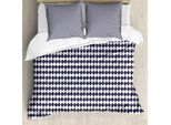 Abakuhaus Set Copripiumino Per Letti Singoli, Motivo Astratto Semplice, Antiacaro, Adatto A Chi Soffre Di Allergie, Con Federa, 200 Cm X 200 Cm - 80 X 80 Cm, Viola Scuro Grigio Bianco