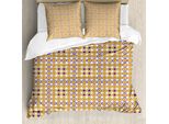 Abakuhaus Set Copripiumino Etnico Per Letti Singoli, Motivo Floreale Bicolore, Antiacaro, Adatto A Chi Soffre Di Allergie, Con Federa, 200 Cm X 200 Cm - 80 X 80 Cm, Arancione Blu Viola