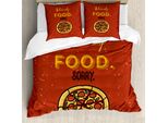 Abakuhaus Set Copripiumino Meme Per Letti Singoli, Pizza Relazione Con Il Cibo, Antiacaro Adatto A Chi Soffre Di Allergie Con Federa, 200 Cm X 200 Cm - 80 X 80 Cm, Paprika Terra Giallo