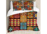 Set Copripiumino Abakuhaus Talavera Per Letti Singoli, Azulejo Tile Squares Kunst, Antiacaro, Adatto A Chi Soffre Di Allergie, Con Federa, 200 Cm X 200 Cm - 80 X 80 Cm, Multicolore
