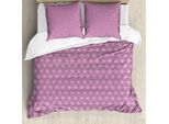 Abakuhaus Set Copripiumino Geometrico Per Letti Singoli, Triangoli Ed Esagoni Artistici, Antiacaro, Adatto A Chi Soffre Di Allergie, Con Federa, 155 Cm X 220 Cm - 80 X 80 Cm, Rosa Baby E Grigio Antracite