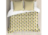 Abakuhaus Set Copripiumino Per Letto Singolo, Fiori E Foglie Simmetrici, Antiacaro, Adatto A Chi Soffre Di Allergie, Con Federa, 155 Cm X 220 Cm - 80 X 80 Cm, Coconut Multicolor