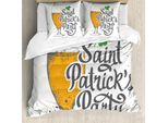 Abakuhaus Set Copripiumino Per Letto Singolo Irish Pub, St. Patrick Party, Antiacaro, Adatto A Chi Soffre Di Allergie, Con Federa, 200 Cm X 200 Cm - 80 X 80 Cm, Verde Calendula