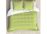 Abakuhaus Set Copripiumino Geometrico Per Letti Singoli, Motivo Vortex Whirlpool, Antiacaro, Adatto A Chi Soffre Di Allergie, Con Federa, 200 Cm X 200 Cm - 80 X 80 Cm, Verde Mela Bianco