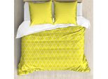 Abakuhaus Set Copripiumino Per Letto Singolo, Decorazione Floreale, Antiacaro, Adatto A Chi Soffre Di Allergie, Con Federa, 200 Cm X 200 Cm - 80 X 80 Cm, Giallo E Bianco