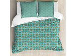 Abakuhaus Set Copripiumino Marocchino Per Letti Singoli, Motivo Floreale Stellato, Antiacaro, Adatto A Chi Soffre Di Allergie, Con Federa, 200 Cm X 200 Cm - 80 X 80 Cm, Multicolore
