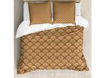 Abakuhaus Set Copripiumino Etnico Per Letti Singoli, Damasco Orientale Antico, Antiacaro, Adatto A Chi Soffre Di Allergie, Con Federa, 155 Cm X 220 Cm - 80 X 80 Cm, Pale Redwood Sand Brown