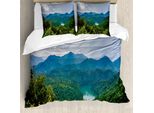 Abakuhaus Set Copripiumino Appalachian Per Letti Singoli, Foto Paesaggio Aereo, Antiacaro, Adatto A Chi Soffre Di Allergie, Con Federa, 155 Cm X 220 Cm - 80 X 80 Cm, Multicolore