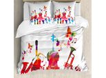 Abakuhaus Set Copripiumino Per Letti Singoli, Vivid Polygonal Instruments, Antiacaro, Adatto A Chi Soffre Di Allergie, Con Federa, 200 Cm X 200 Cm - 80 X 80 Cm, Multicolore
