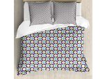 Set Copripiumino Retrò Abakuhaus Per Letti Singoli, Motivo Nostalgico A Cerchi, Antiacaro, Adatto A Chi Soffre Di Allergie, Con Federa, 200 Cm X 200 Cm - 80 X 80 Cm, Multicolore