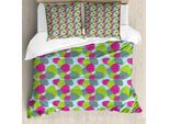 Abakuhaus Set Copripiumino Esotico Per Letti Singoli, Foglie Botaniche Tropicali, Antiacaro, Adatto A Chi Soffre Di Allergie, Con Federa, 155 Cm X 220 Cm - 80 X 80 Cm, Multicolore