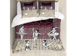 Set Copripiumino Abakuhaus Klassik Per Letti Singoli, Ballerinas BüHne Sketch, Antiacaro, Adatto A Chi Soffre Di Allergie, Con Federa, 155 Cm X 220 Cm - 80 X 80 Cm, Multicolore