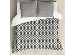 Abakuhaus Set Copripiumino Geometrico Per Letti Singoli, Motivo A Rombi Creativi, Antiacaro E Anallergico, Con Federa, 200 Cm X 200 Cm - 80 X 80 Cm, Grigio Antracite Eggshell