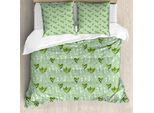 Abakuhaus Set Copripiumino Per Letti Singoli, Libellule E Campanule, Antiacaro, Adatto A Chi Soffre Di Allergie, Con Federa, 200 Cm X 200 Cm - 80 X 80 Cm, Verde Chiaro Azzurro Pallido