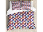 Abakuhaus Set Copripiumino Tropicale Per Letti Singoli, Foglie Di Ananas Esotiche, Antiacaro, Adatto A Chi Soffre Di Allergie, Con Federa, 200 Cm X 200 Cm - 80 X 80 Cm, Indaco Scuro Multicolore