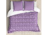 Abakuhaus Set Copripiumino Per Letti Singoli, Arte Floreale Pastellzentangle, Antiacaro, Adatto A Chi Soffre Di Allergie, Con Federa, 200 Cm X 200 Cm - 80 X 80 Cm, Malva Lilla E Viola