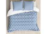 Abakuhaus Set Copripiumino Etnico Per Letti Singoli, Motivo Floreale Orientale Tulip, Antiacaro, Adatto A Chi Soffre Di Allergie, Con Federa, 200 Cm X 200 Cm - 80 X 80 Cm, Viola, Blu E Bianco