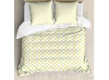Abakuhaus Set Copripiumino Per Letto Singolo, Estate, Agrumi, Antiacaro, Adatto A Chi Soffre Di Allergie, Con Federa, 155 Cm X 220 Cm - 80 X 80 Cm, Verde Senape