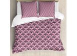 Abakuhaus Set Copripiumino Per Letti Singoli, Feminine Romantic Flowers, Antiacaro, Adatto A Chi Soffre Di Allergie, Con Federa, 155 Cm X 220 Cm - 80 X 80 Cm, Rosa Petrolio Blu