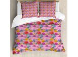 Abakuhaus Set Copripiumino Per Letto Singolo English Garden, Rose Colorate, Antiacaro, Adatto A Chi Soffre Di Allergie, Con Federa, 155 Cm X 220 Cm - 80 X 80 Cm, Rosa Baby E Multicolore