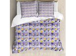 Abakuhaus Set Copripiumino Per Letto Singolo, Motivo Crisantemo, Antiacaro, Adatto A Chi Soffre Di Allergie, Con Federa, 200 Cm X 200 Cm - 80 X 80 Cm, Indaco Terra Giallo