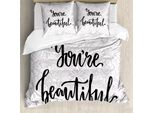 Abakuhaus Set Copripiumino Per Letto Singolo, Con Motivo Floreale, Antiacaro, Adatto A Chi Soffre Di Allergie, Con Federa, 200 Cm X 200 Cm - 80 X 80 Cm, Pale Mauve Bianco