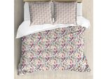 Abakuhaus Set Copripiumino Botanico Per Letti Singoli, Rami Creativi Ricoperti Di Foglie, Antiacaro, Adatto A Chi Soffre Di Allergie, Con Federa, 155 Cm X 220 Cm - 80 X 80 Cm, Guscio D'uovo E Multicolore