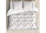 Abakuhaus Set Copripiumino Per Letto Singolo, Cuori E Chiavi, Antiacaro, Adatto A Chi Soffre Di Allergie, Con Federa, 155 Cm X 220 Cm - 80 X 80 Cm, Multicolore