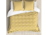 Abakuhaus Set Copripiumino Astratto Per Letti Singoli, Motivi Tradizionali Orientali, Antiacaro, Adatto A Chi Soffre Di Allergie, Con Federa, 200 Cm X 200 Cm - 80 X 80 Cm, Caffè Chiaro E Bianco
