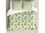 Abakuhaus Set Copripiumino Per Letto Singolo, Uccelli Vivaci Su Rami, Antiacaro, Adatto A Chi Soffre Di Allergie, Con Federa, 200 Cm X 200 Cm - 80 X 80 Cm, Multicolore