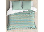 Abakuhaus Set Copripiumino Astratto Per Letti Singoli, Motivi Floreali Semplici, Antiacaro, Adatto A Chi Soffre Di Allergie, Con Federa, 155 Cm X 220 Cm - 80 X 80 Cm, Turchese Salmone