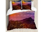 Abakuhaus Set Copripiumino Appalachian Per Letti Singoli, Blue Ridge Mountain Sky, Antiacaro, Adatto A Chi Soffre Di Allergie, Con Federa, 155 Cm X 220 Cm - 80 X 80 Cm, Multicolore