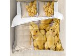 Abakuhaus Set Copripiumino Con Coniglietto Pasquale Per Letti Singoli, Coniglietti Fatti In Casa, Antiacaro, Adatto A Chi Soffre Di Allergie, Con Federa, 200 Cm X 200 Cm - 80 X 80 Cm, Multicolore