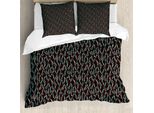 Set Copripiumino Retrò Abakuhaus Per Letti Singoli, Motivo Nostalgico A Cerchi, Antiacaro, Adatto A Chi Soffre Di Allergie, Con Federa, 200 Cm X 200 Cm - 80 X 80 Cm, Seal Brown Pale Teal