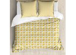 Abakuhaus Set Copripiumino Per Letti Singoli, Fiori Astratti Creativi, Antiacaro, Adatto A Chi Soffre Di Allergie, Con Federa, 200 Cm X 200 Cm - 80 X 80 Cm, Arancione Senape
