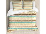 Abakuhaus Set Copripiumino Astratto Per Letti Singoli, Decorato Con Motivi Geometrici Arrotondati, Antiacaro E Anallergico, Con Federa, 155 Cm X 220 Cm - 80 X 80 Cm, Multicolore