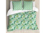 Abakuhaus Set Copripiumino Esotico Per Letti Singoli, Foglie Tropicali Creative, Antiacaro, Adatto A Chi Soffre Di Allergie, Con Federa, 155 Cm X 220 Cm - 80 X 80 Cm, Multicolore