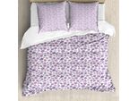 Abakuhaus Set Copripiumino Per Letto Singolo, Petali Cartoon, Antiacaro, Adatto A Chi Soffre Di Allergie, Con Federa, 200 Cm X 200 Cm - 80 X 80 Cm, Lavanda Blu Lavanda
