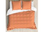 Abakuhaus Set Copripiumino Astratto Per Letti Singoli, Bicolore Motivo Insolito, Antiacaro Adatto A Chi Soffre Di Allergie Con Federa, 200 Cm X 200 Cm - 80 X 80 Cm, Arancione Scuro Vermiglio